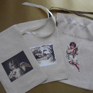 Dažādu lina izstrādājumu apdruka