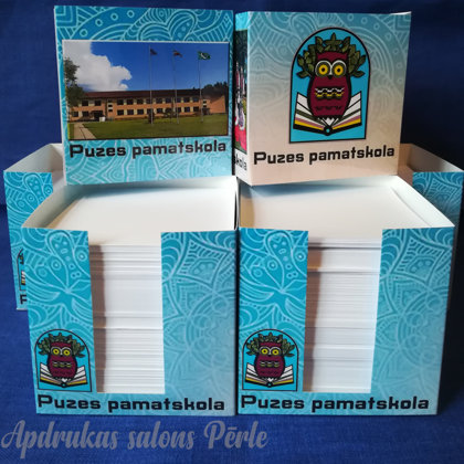 Kubs ar piezīmju lapiņām (1000 gb, 8x8cm) / 4 eur / vairāk kā 20 gb - 3,70 eur