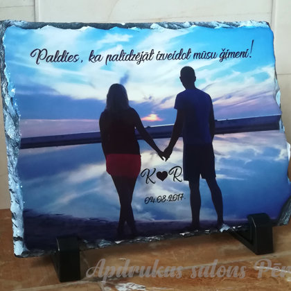 Foto akmens statīvā - dāvana vecākiem / 18x13cm / 12eur