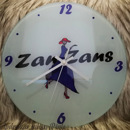 Stikla sienas pulkstenis / 30cm / 20 eur